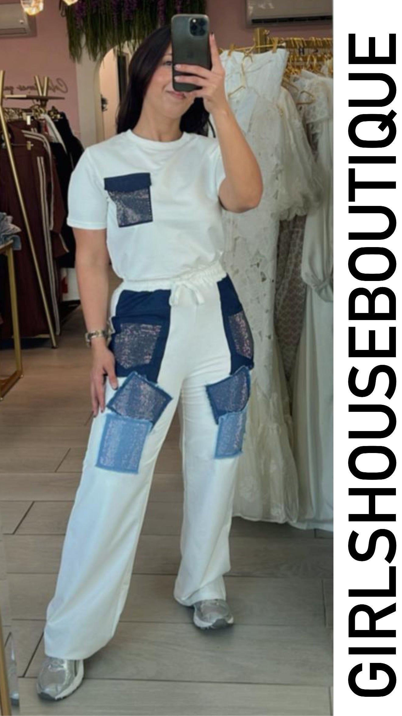 White&Denim Bright Pockets Set