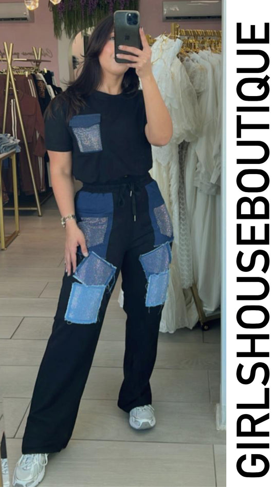 Black&Denim Bright Pockets Set