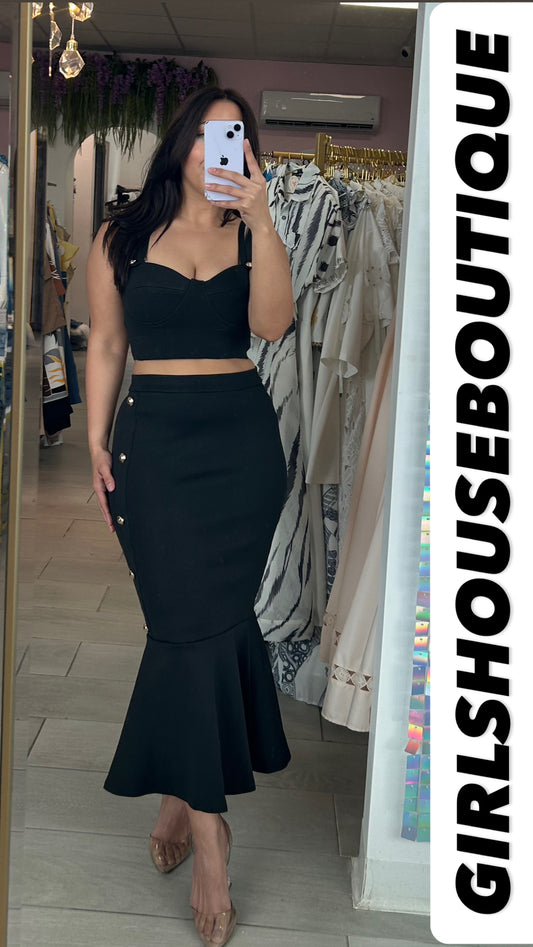 Klore  Black Skirt Set