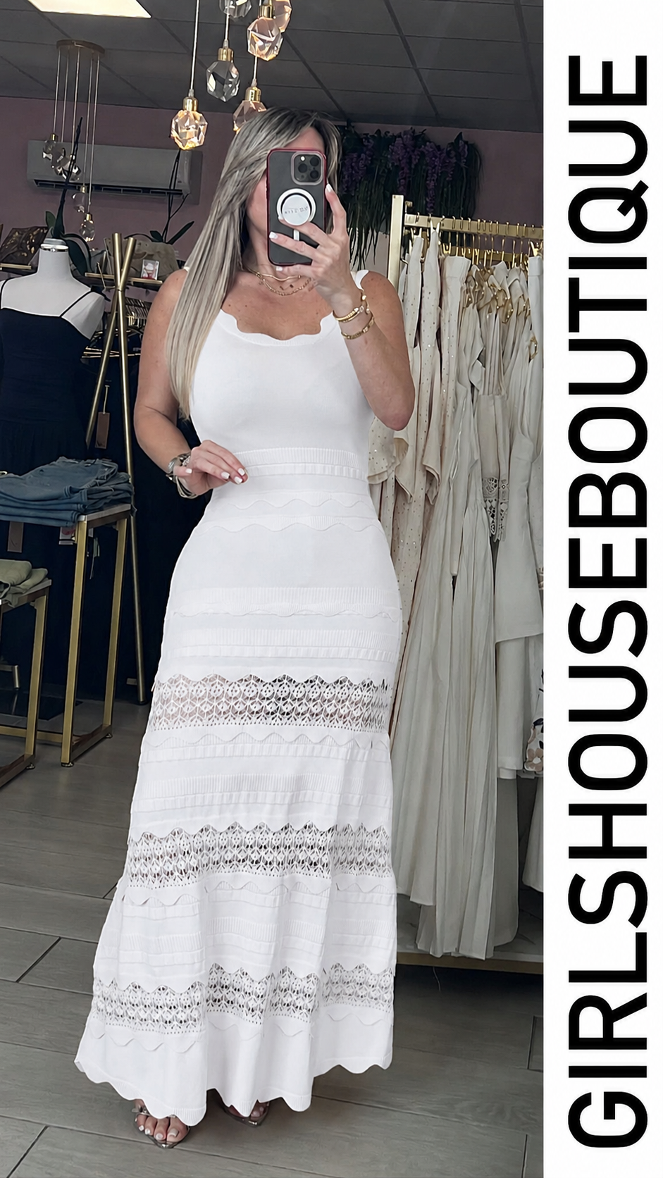 Nina Blanc Embroidery Maxxi Dress