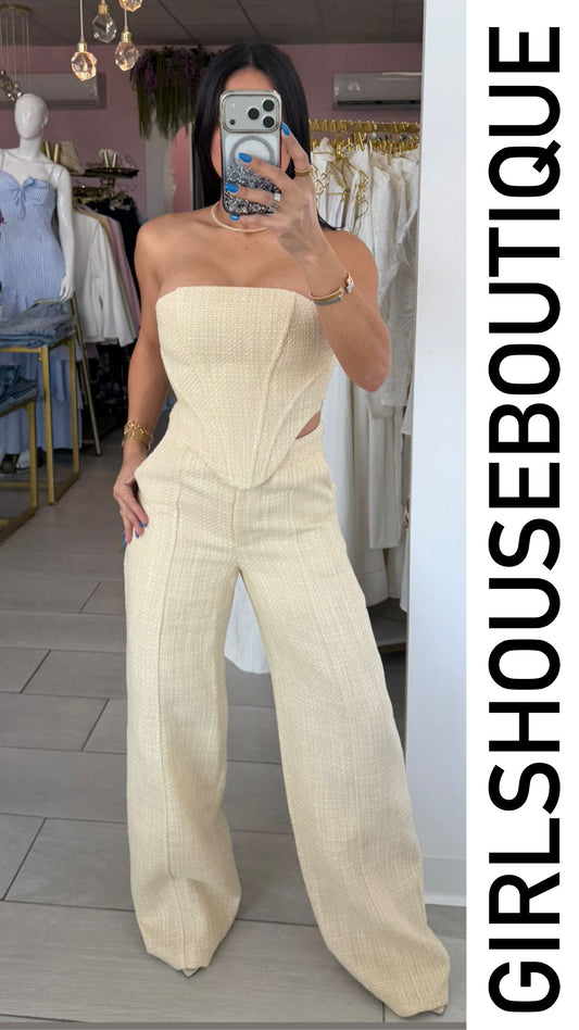 Butter Spring Bustier Top & Pant Set