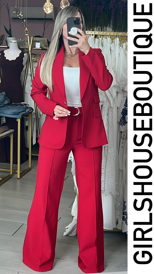 OVI Red Apple Classic Blazer & Pant Set