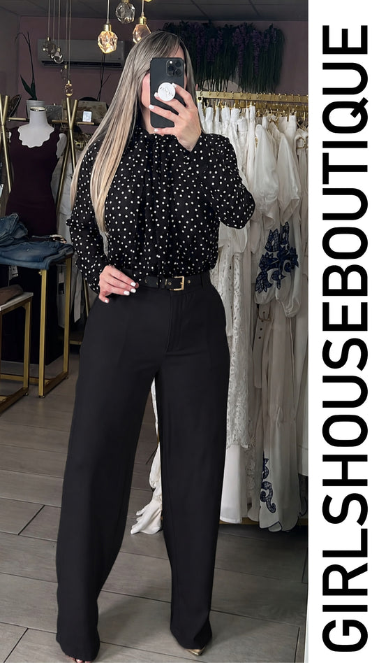 Black Classic Business Pant (Belt Included)