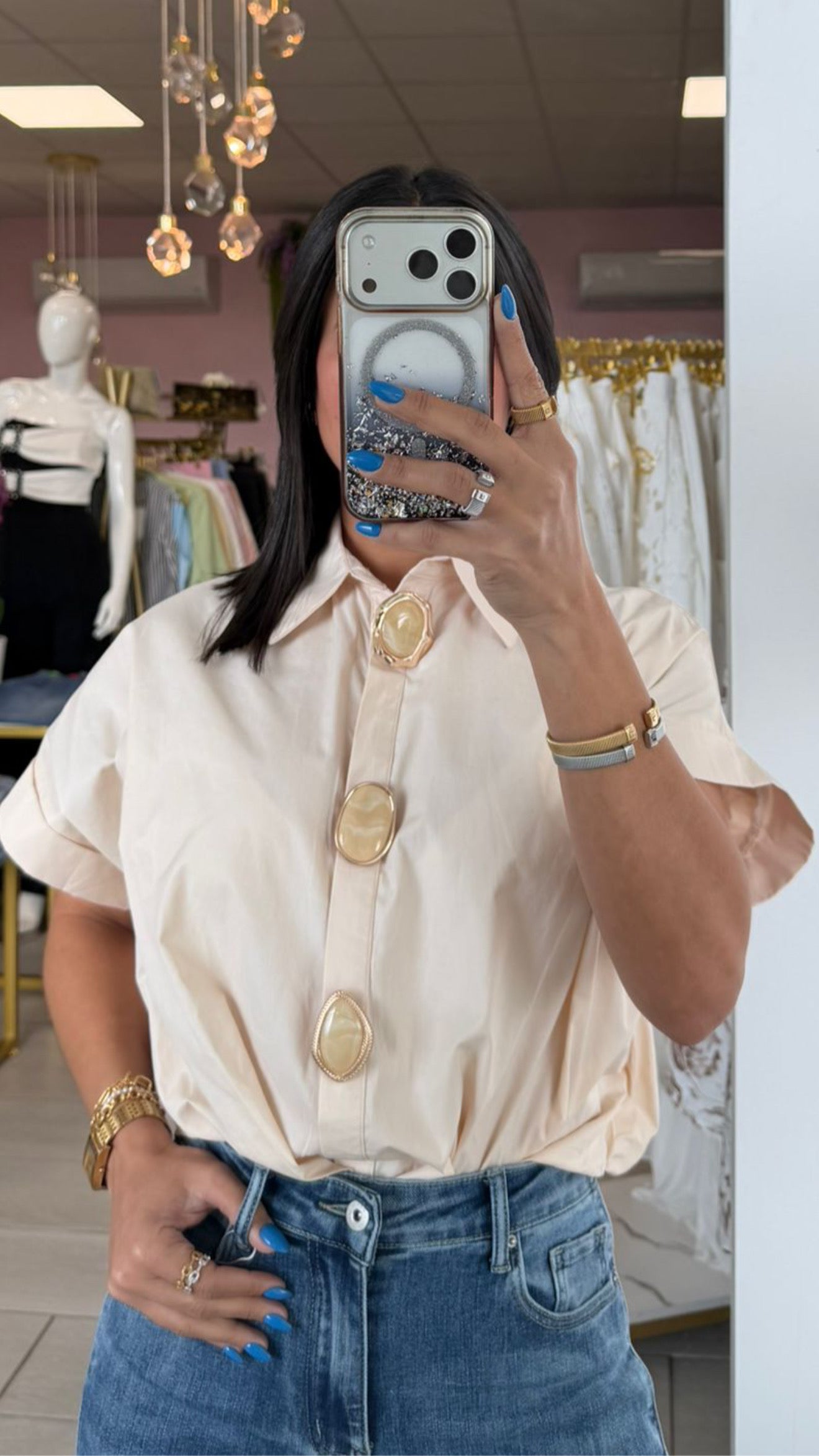 Soft Creme & Pendant Ambar Blouse
