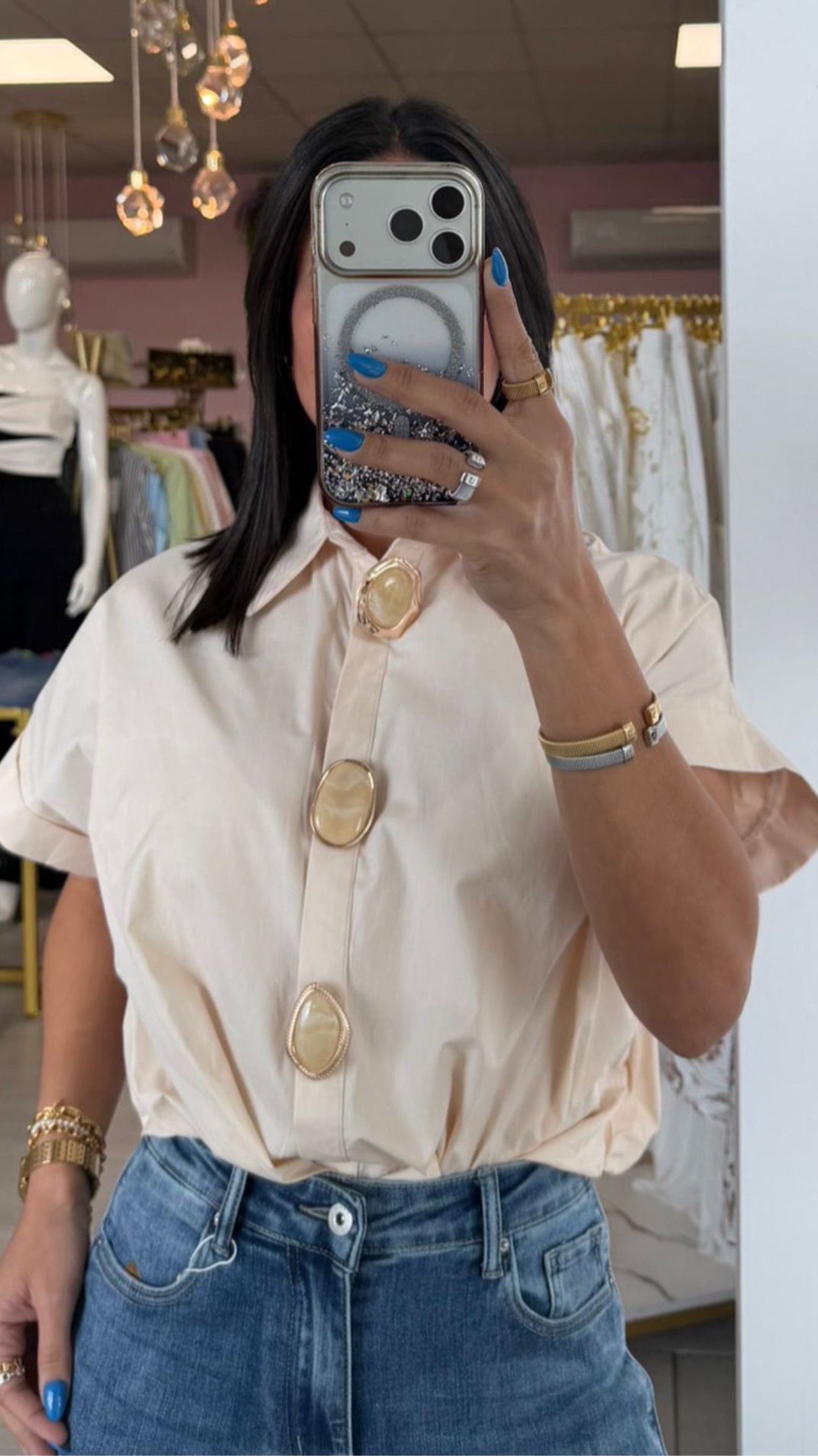 Soft Creme & Pendant Ambar Blouse