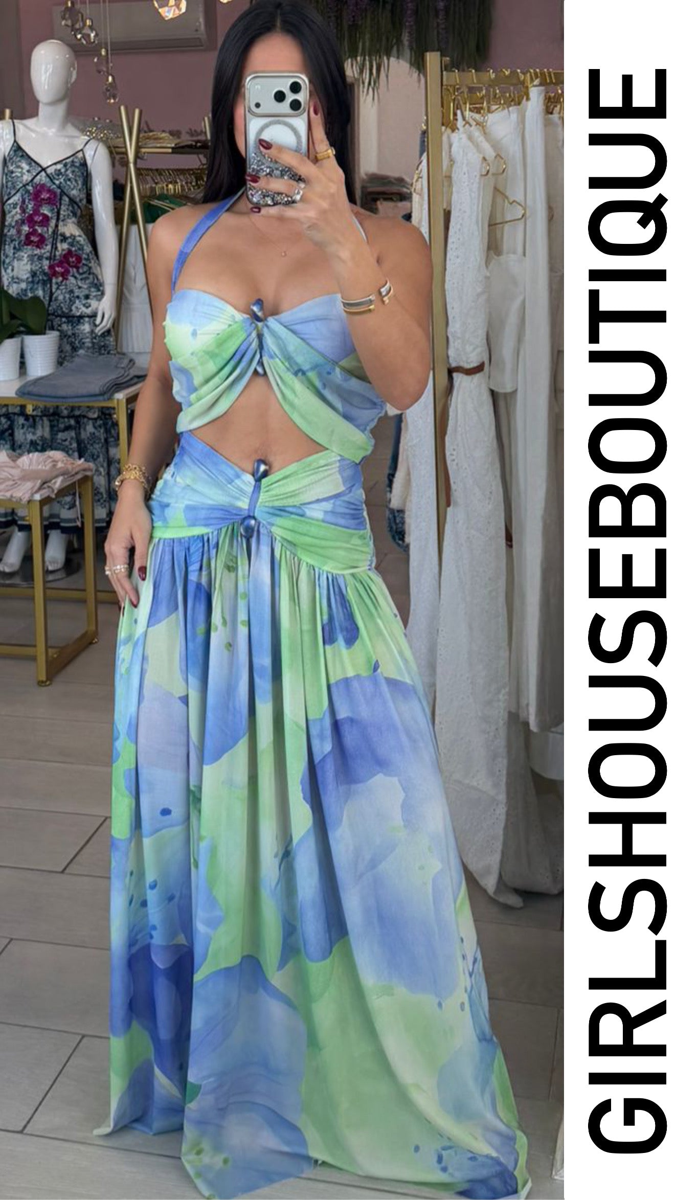 Elysée Aqua&Green Chic Skirt Set