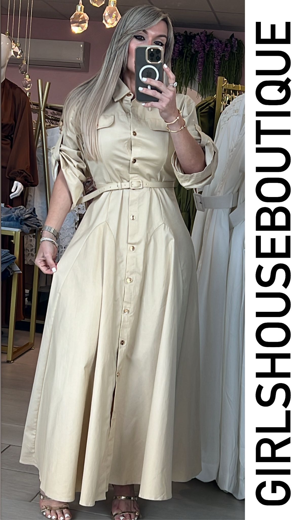 Paris Khaki Maxi Dress