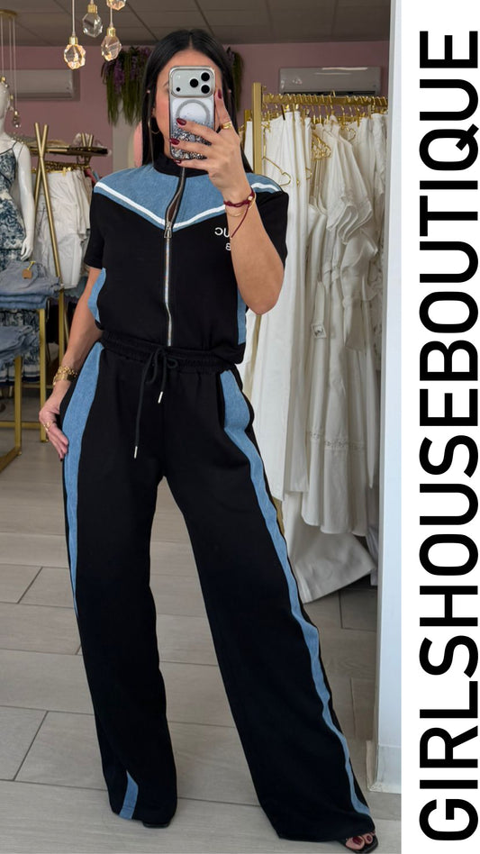 Bianca Black Denim Travel Set