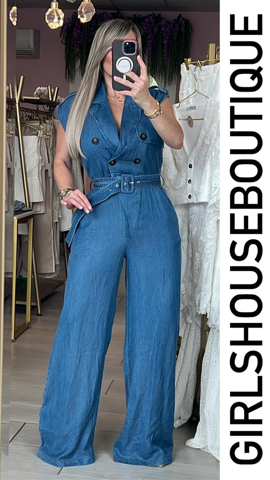 Milán Iconic Denim Jumpsuit