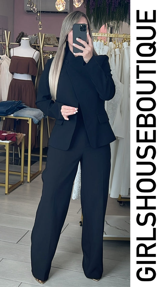 Black Oriental/Classic Blazer & Pant Set