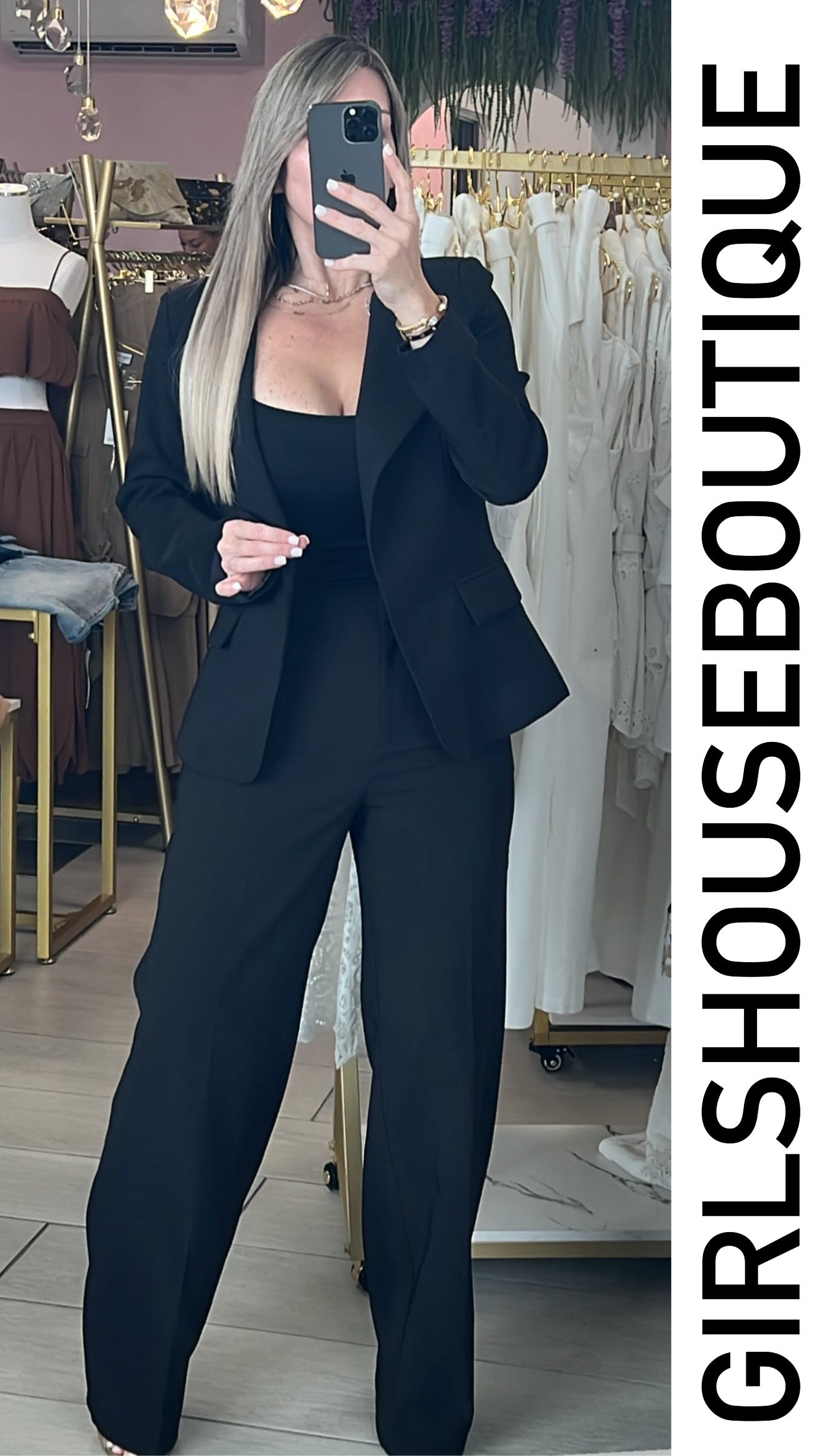 Black Oriental/Classic Blazer & Pant Set