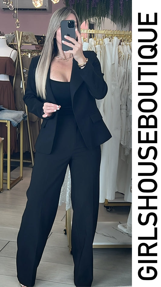 Black Oriental/Classic Blazer & Pant Set