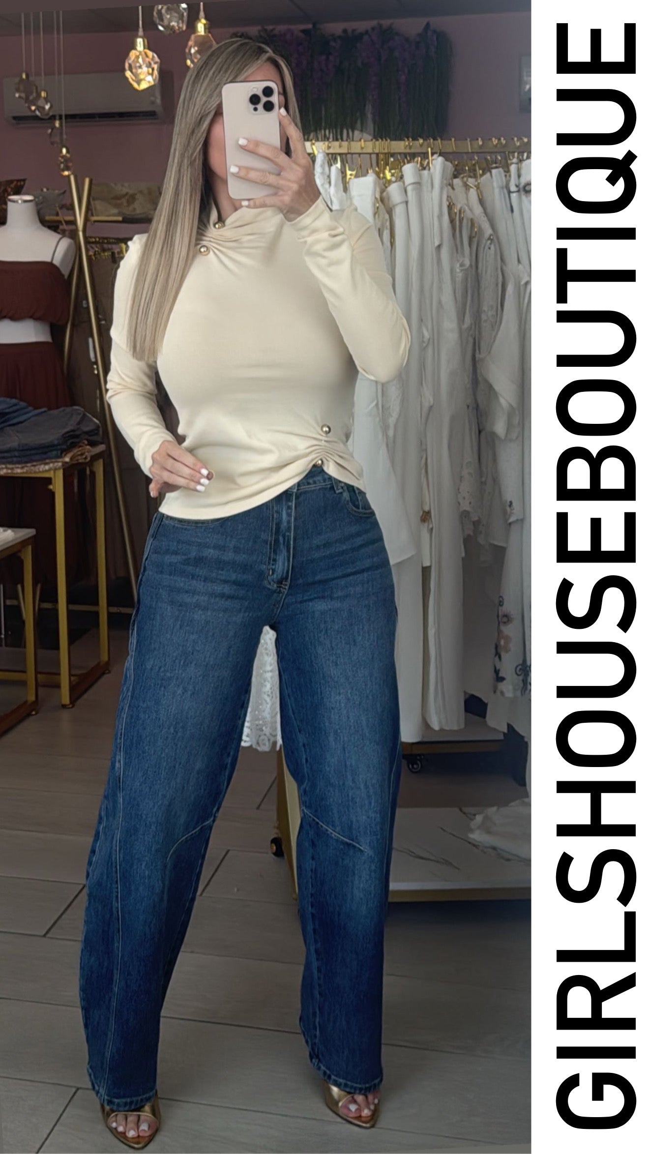 Denim Barrel Strech Jeans