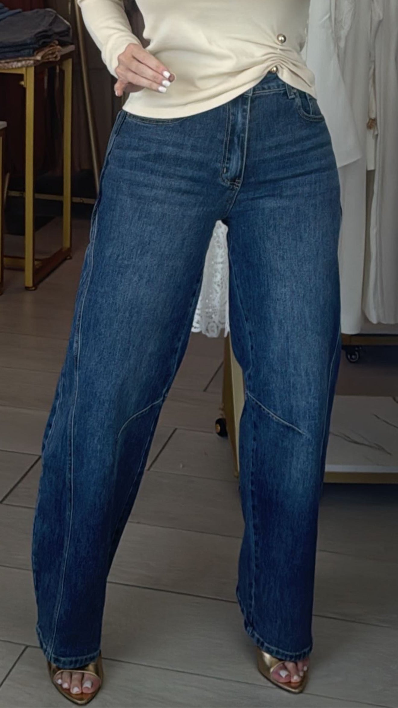 Denim Barrel Strech Jeans
