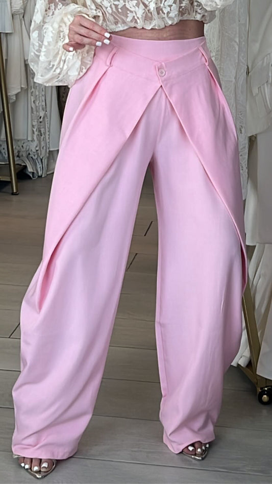 Soft Pink Barrel Pant