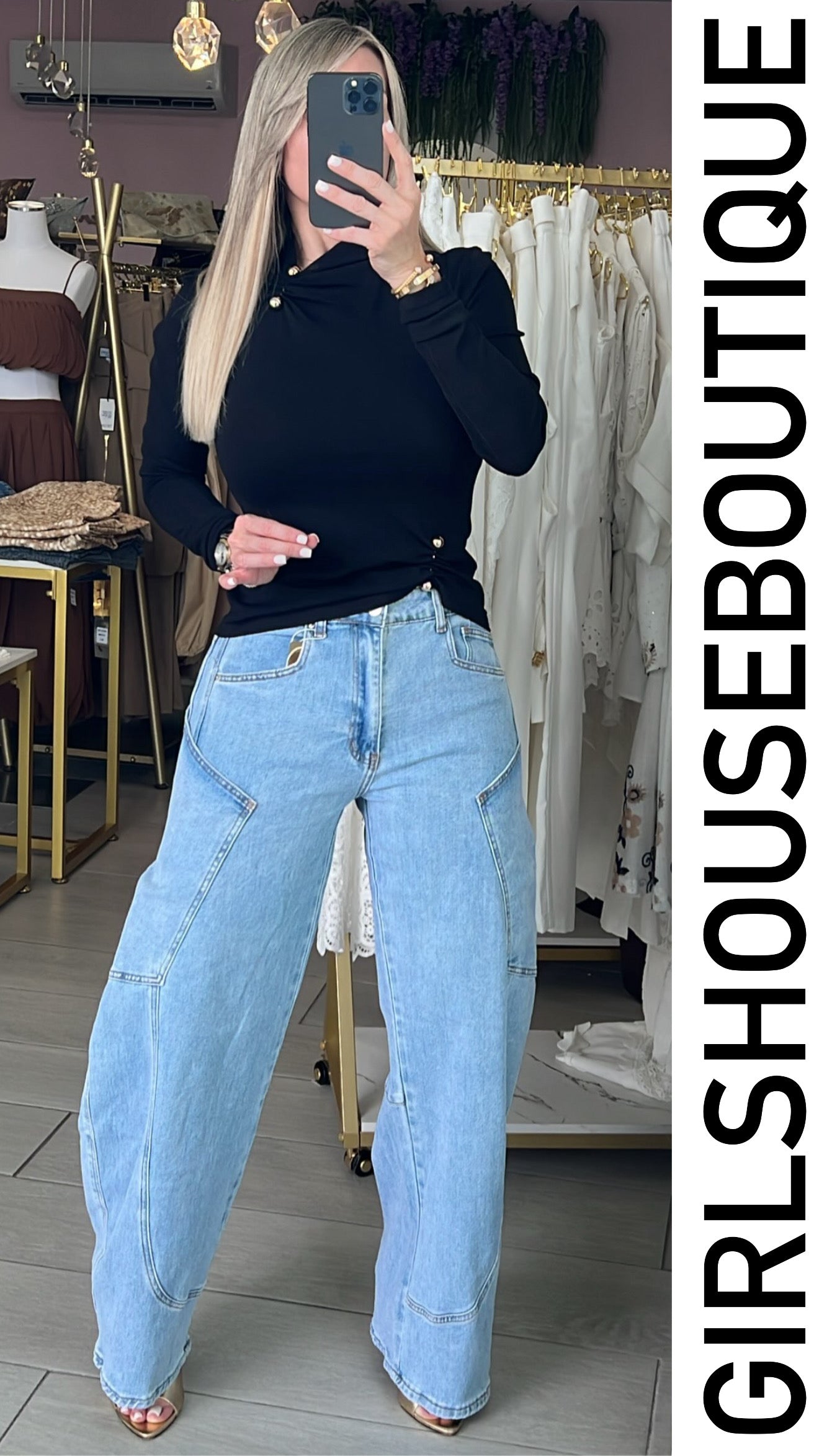 Light Denim Barrel Strech Jean