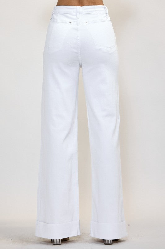 VIBRANTS High Rise Strech White Denim