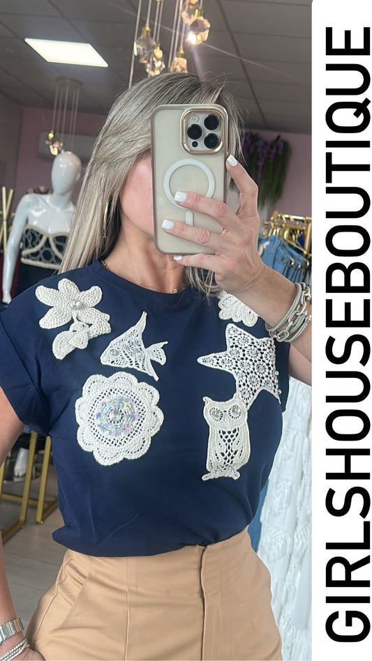 Lilibeth Navy Top