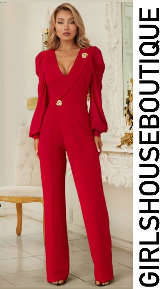 Petal Rouge Desigual & Long Sleeve Jumpsuit