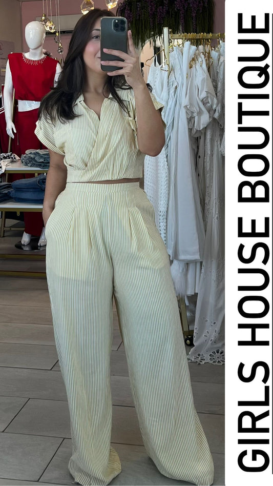 SunKiss Yellow and White Stripes
