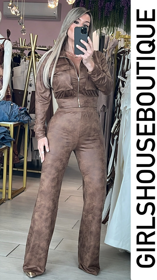 Spandex Leather Travel Set