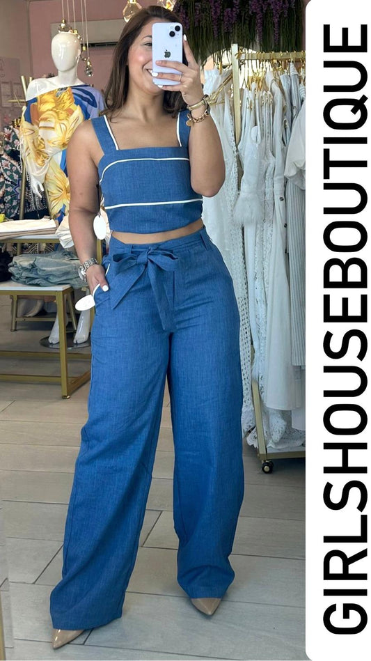 Rosangelie Blue Top and Bottom Set