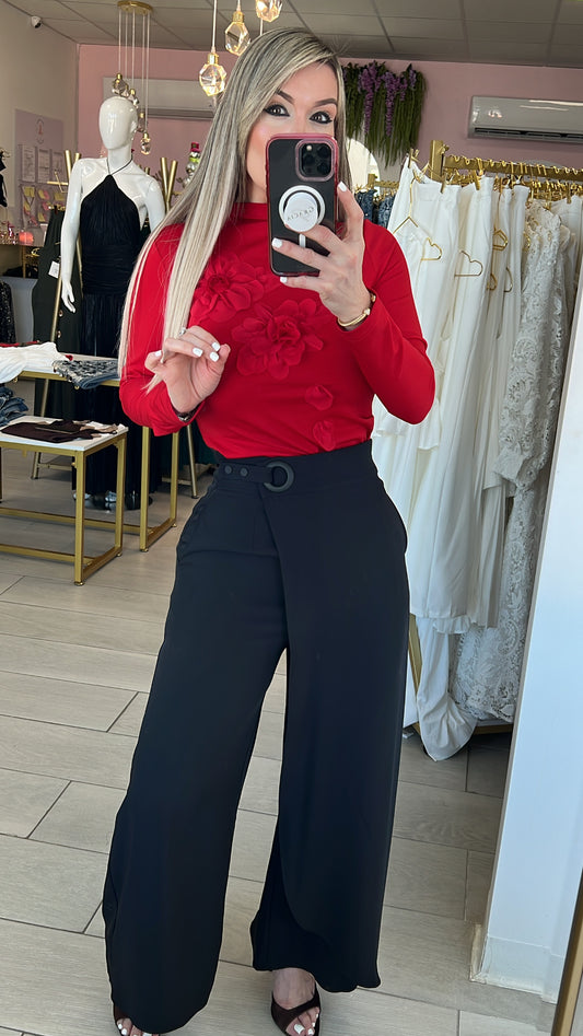 GRACIA COLLECTION 3D Rouge Rose Top