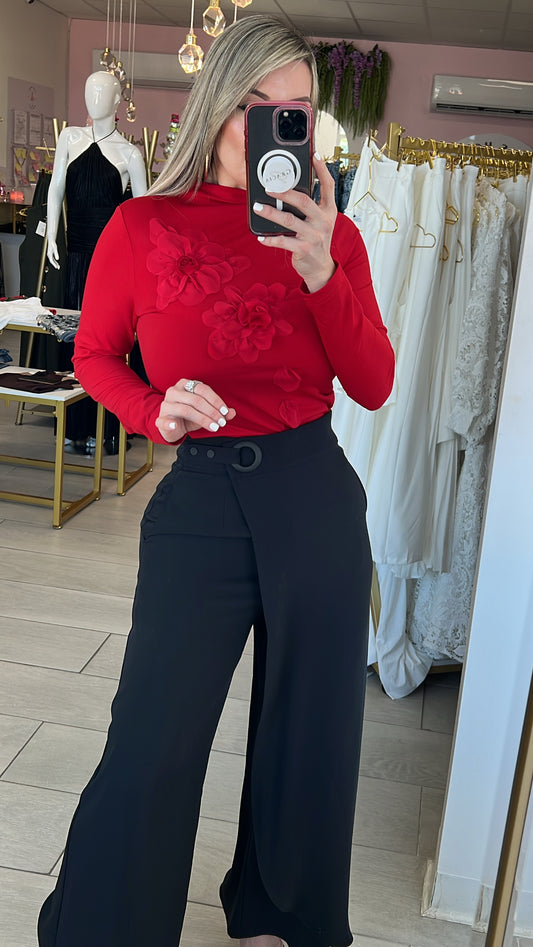 GRACIA COLLECTION 3D Rouge Rose Top