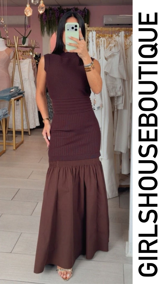 Choco Luxury Sweater Maxi Dress