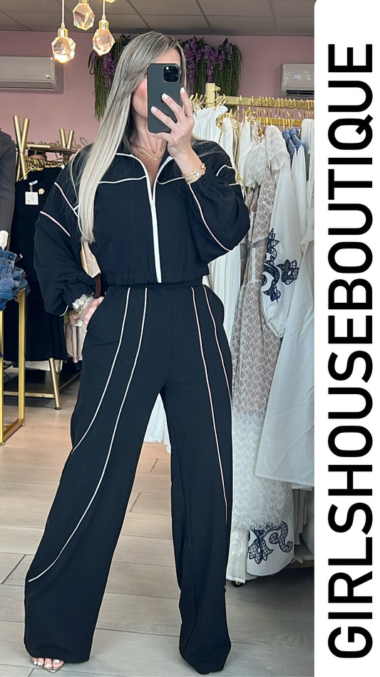Black & White Zip Up Jackets & Pant