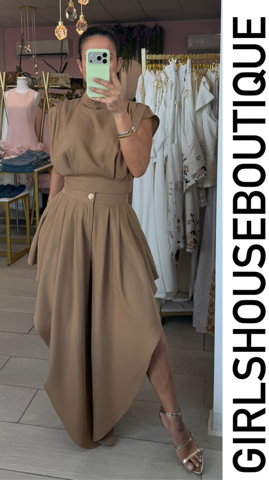 Camel Femme Top & Barrel Elegance Pant