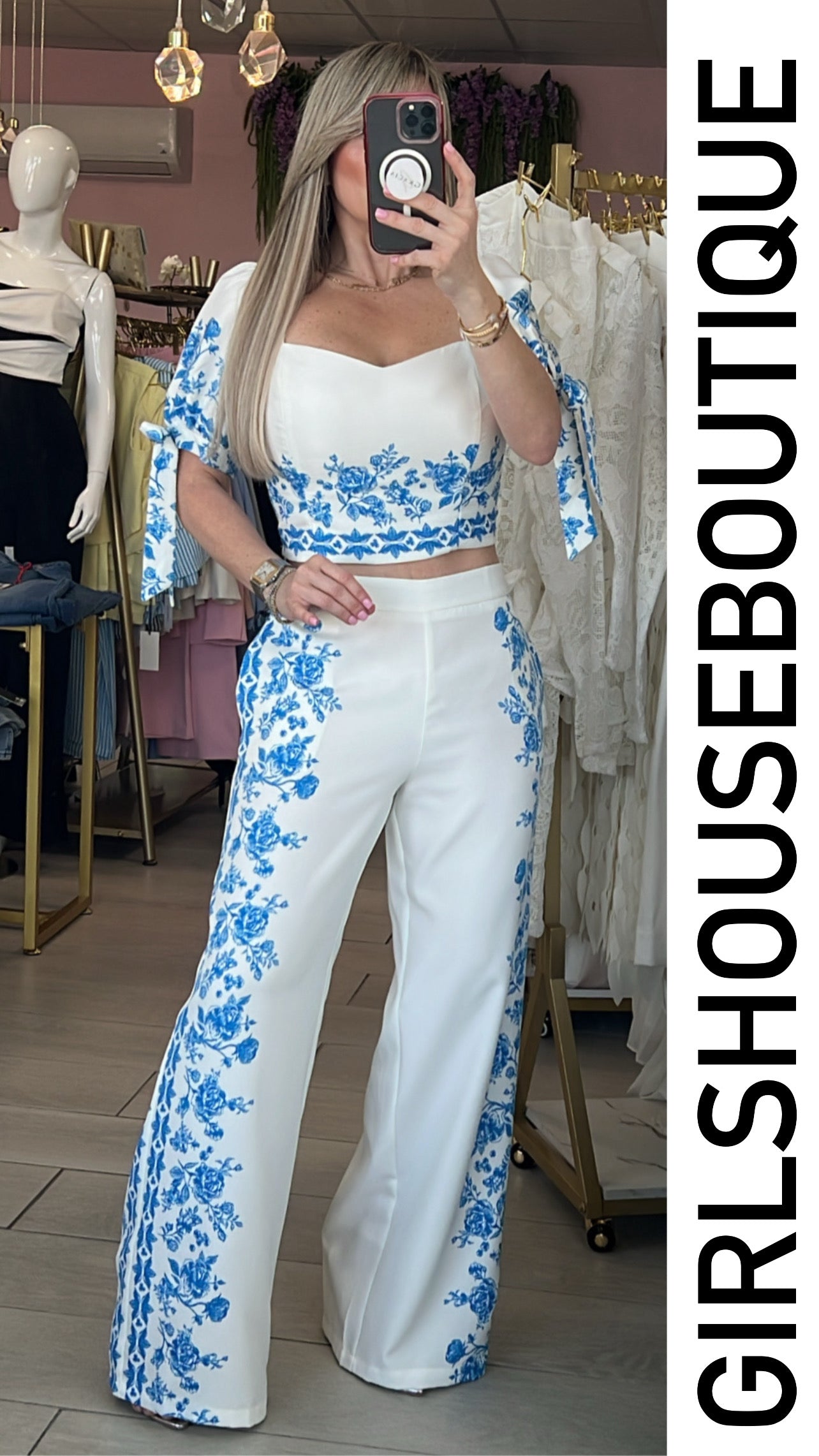 Blue Rosella Top & Pant Set