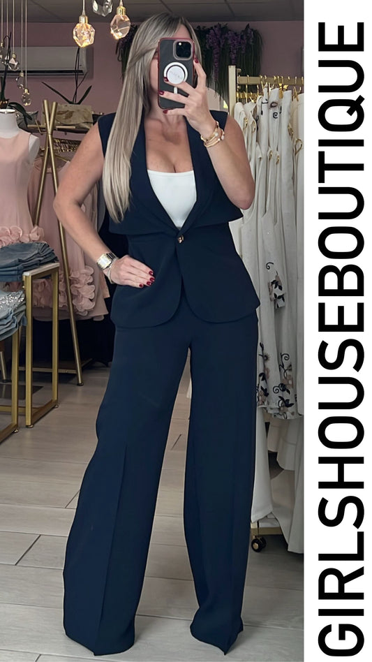 Navy Vest & Pant Set Ovi