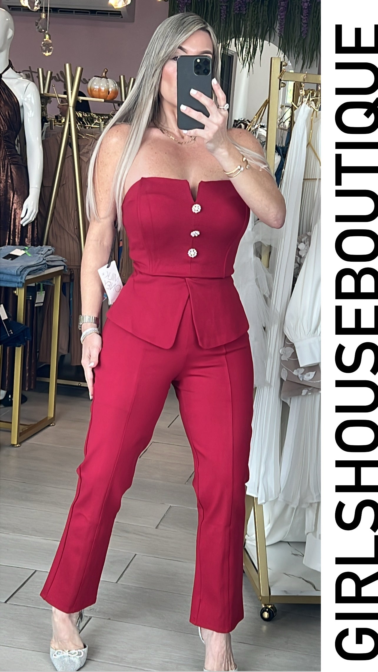 Velvet Pearl Top and Bottom Set