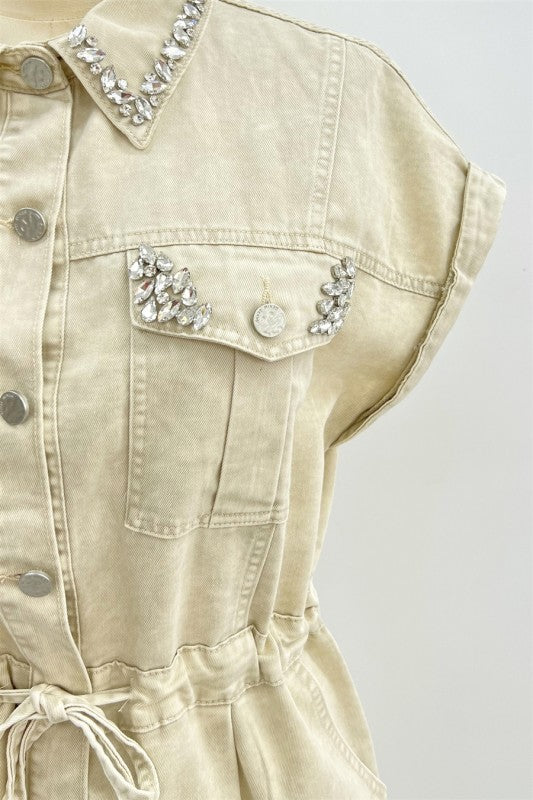 Creme Wash Crystal Romper