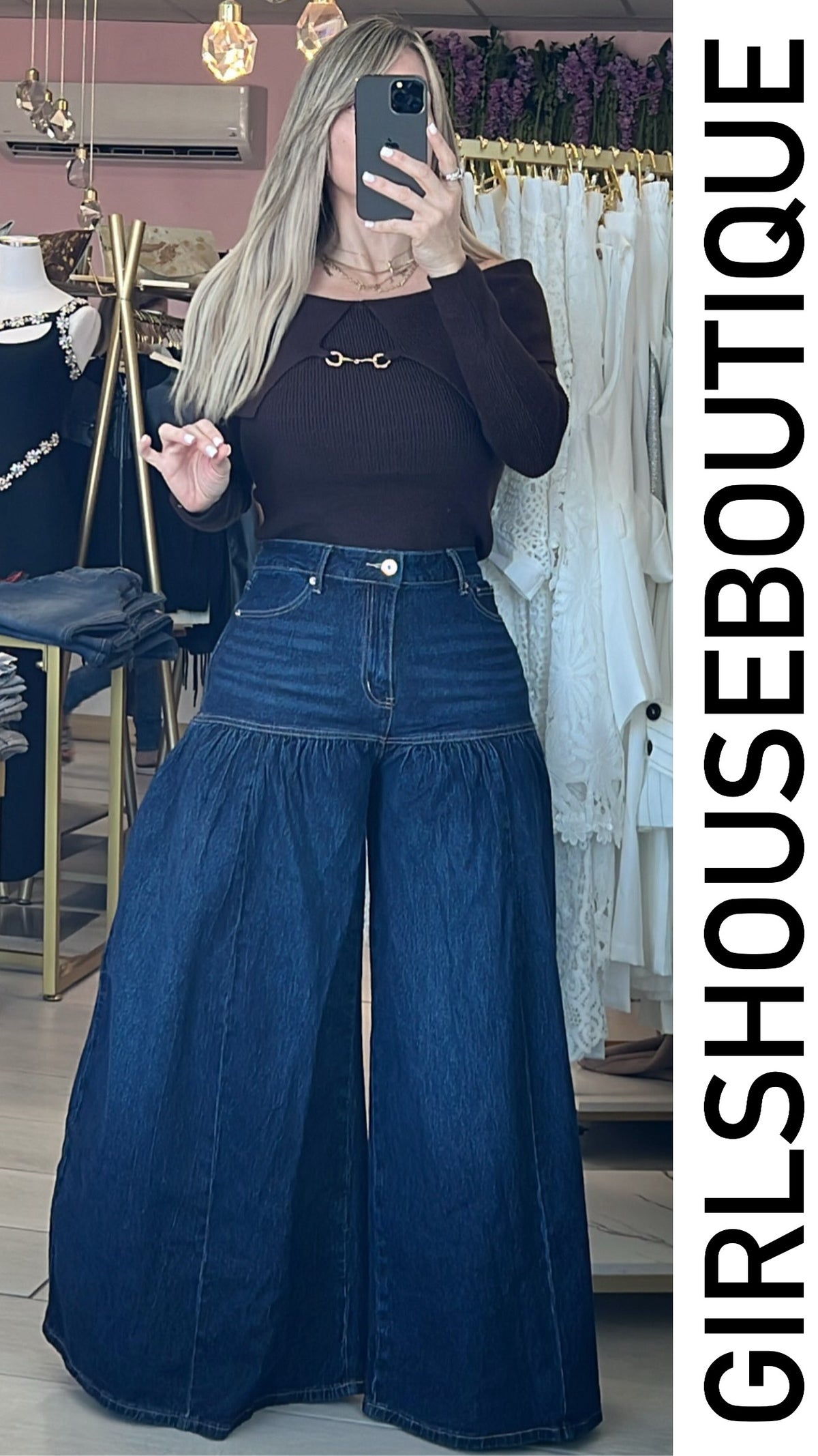 Marcella Dark Denim Highwaisted Elegant Pant (Tiene Strech)
