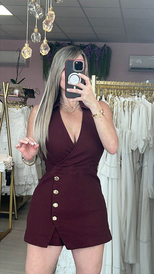Choco Skort Strech Romper