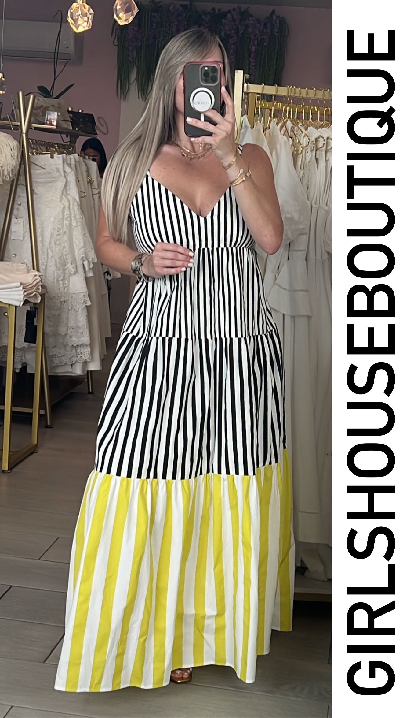 Alanna Black&White Stripe Maxxi Dress