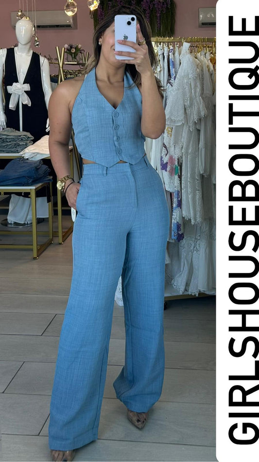 Baby Blue Ava Top and Bottom Set