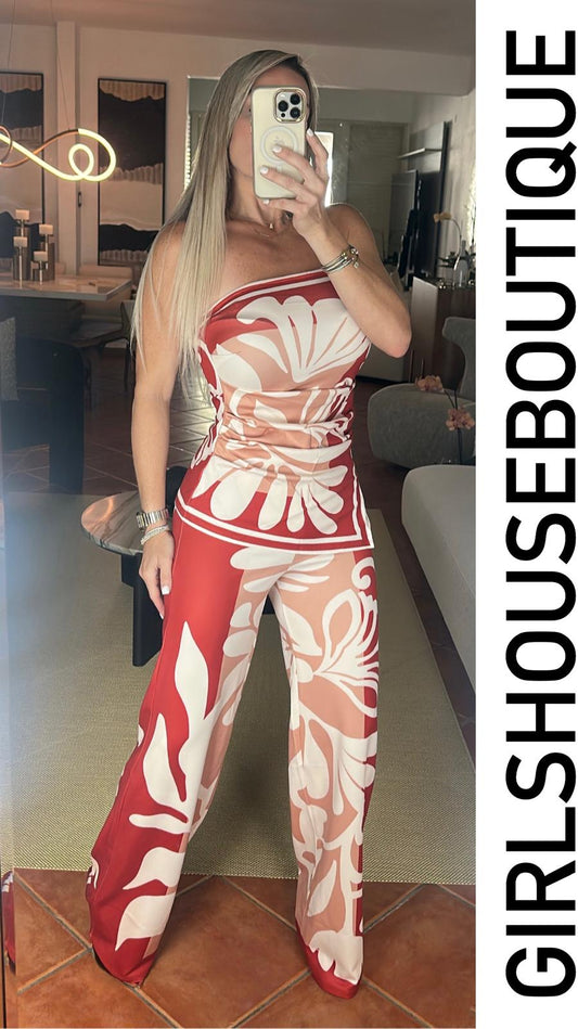 Solange Apricot Top & Pant Set