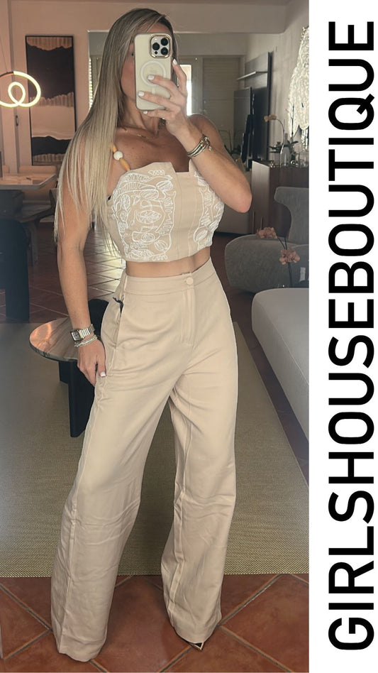 Zayath Ivory Top & Pant  Set