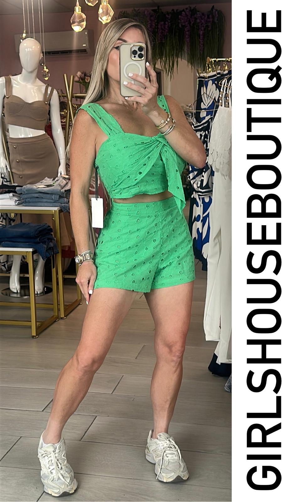 Green Lori Top / Short Set