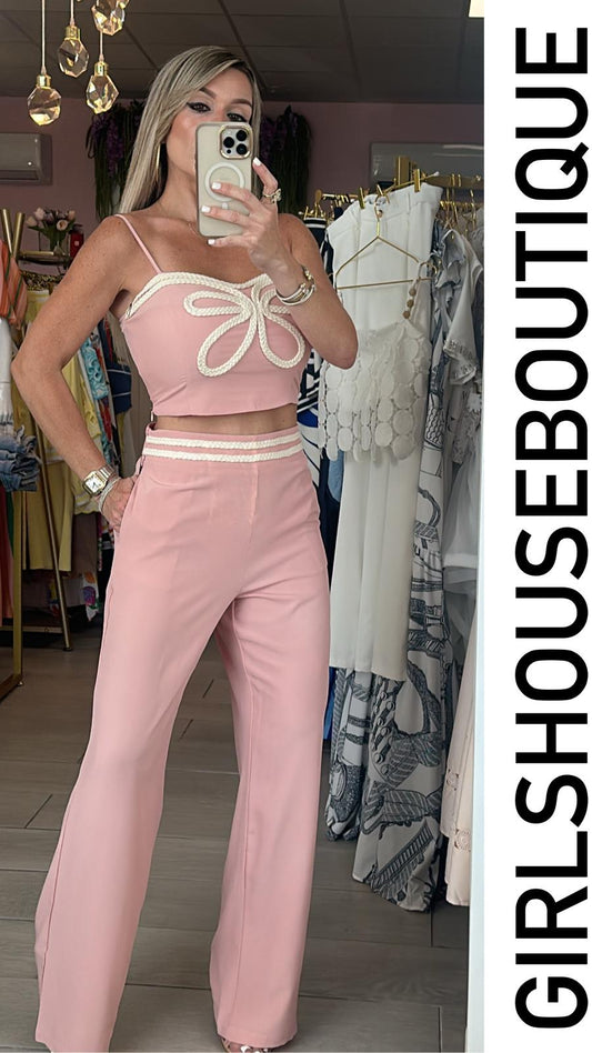 Kata Pink Rope Top & Pant Set