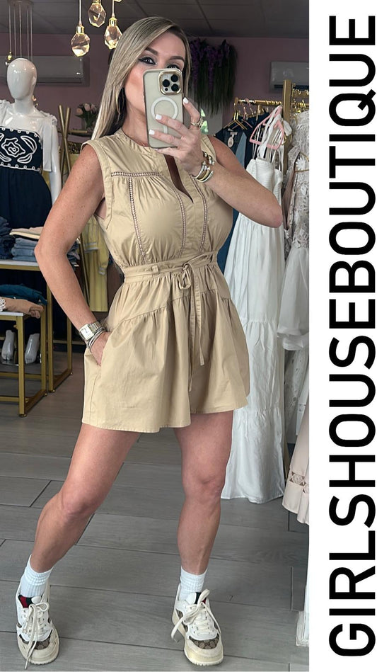 Bianca Khaki Romper