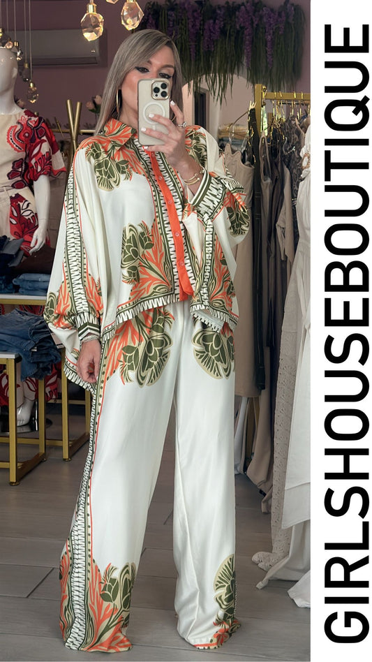 Fall Elegant Tunic Top & Pant Set